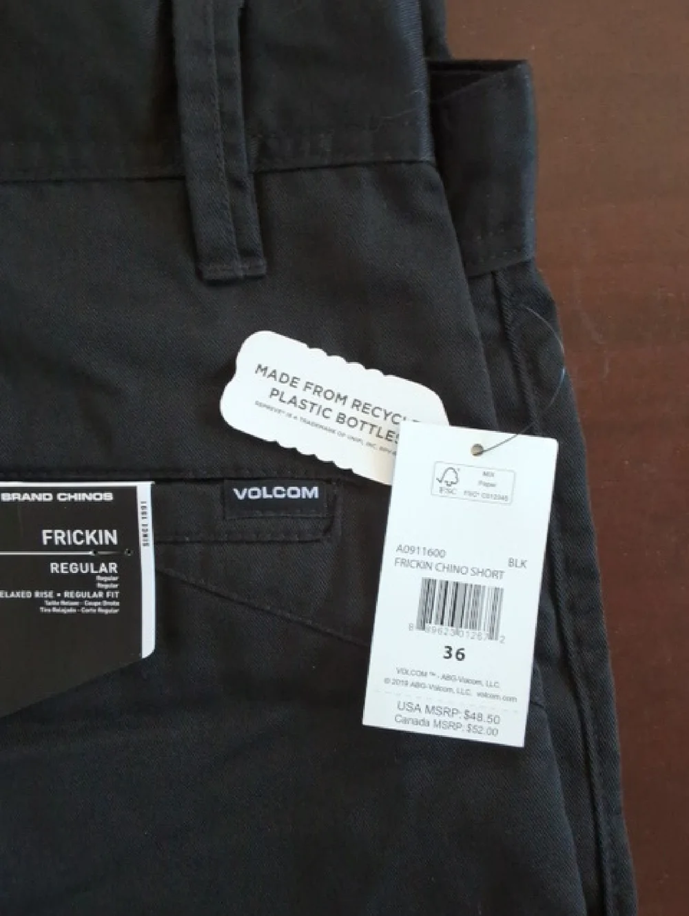 Volcom Black Shorts - Frickin Regular Fit - Picture 3 of 4